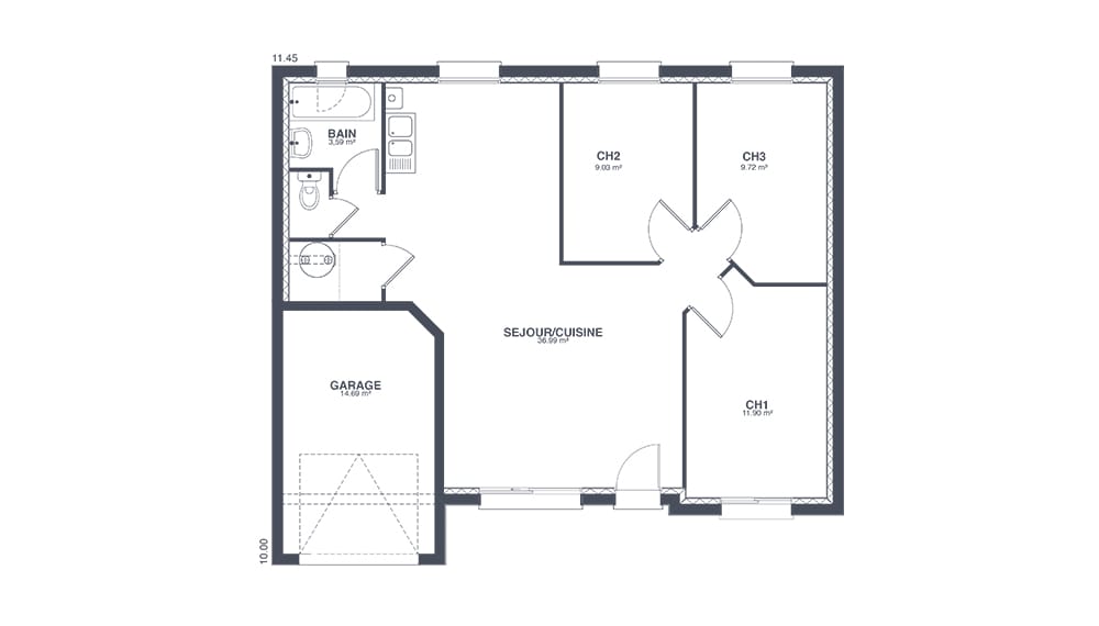 Plan Rez-de-chaussée Tiny Starbois