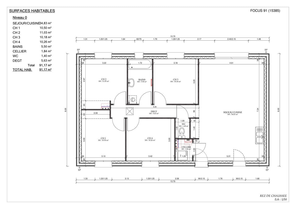 Plan Rez-de-chaussée Family City Starbois