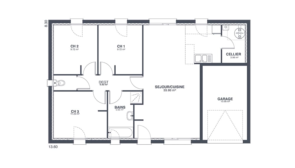 Plan Rez-de-chaussée Cosy Starbois
